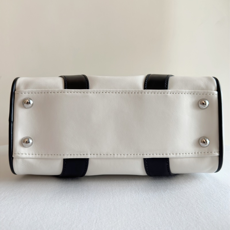 便宜賣PRADA 牛皮保齡球包 手提包 可手提附肩背帶可肩背-5