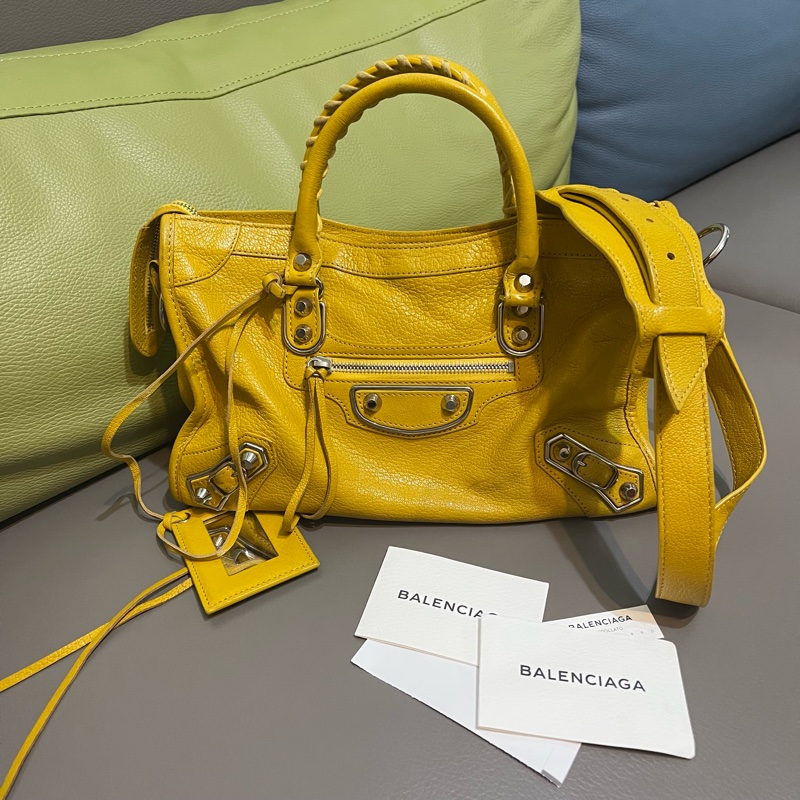 BALENCIAGA 巴黎世家 機車包 限定黃-0