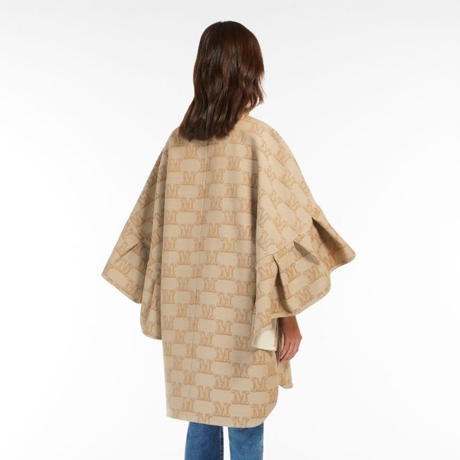 Max Mara 女款 Egemone 棉質M 字母緹花斗篷外套 S.M ( 品牌只出兩個尺寸,這個尺寸適合台灣S-L)-2