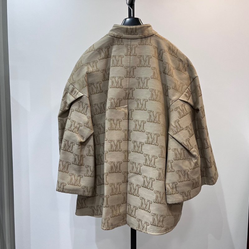 Max Mara 女款 Egemone 棉質M 字母緹花斗篷外套 S.M ( 品牌只出兩個尺寸,這個尺寸適合台灣S-L)-5