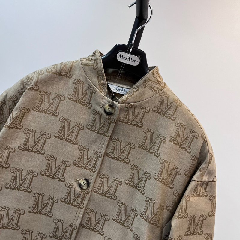 Max Mara 女款 Egemone 棉質M 字母緹花斗篷外套 S.M ( 品牌只出兩個尺寸,這個尺寸適合台灣S-L)-6