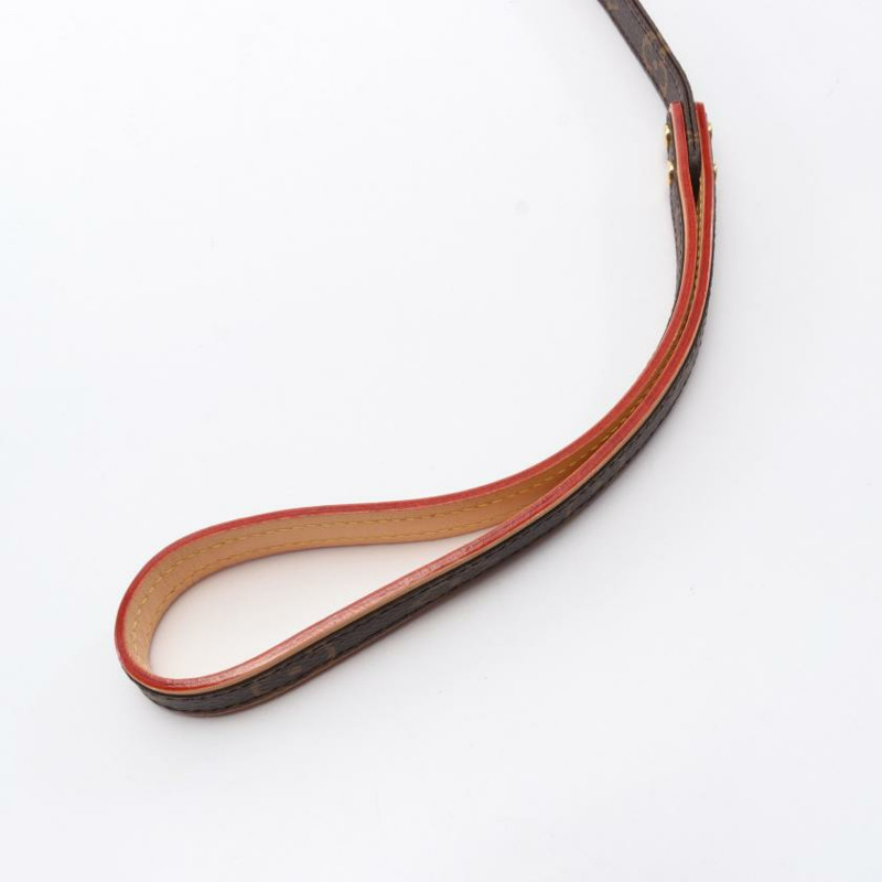 【日本直送】 LOUIS VUITTON LOUIS VUITTON 寵物牽引繩 老花 小物 PVC 真皮 深棕色 棕色-2