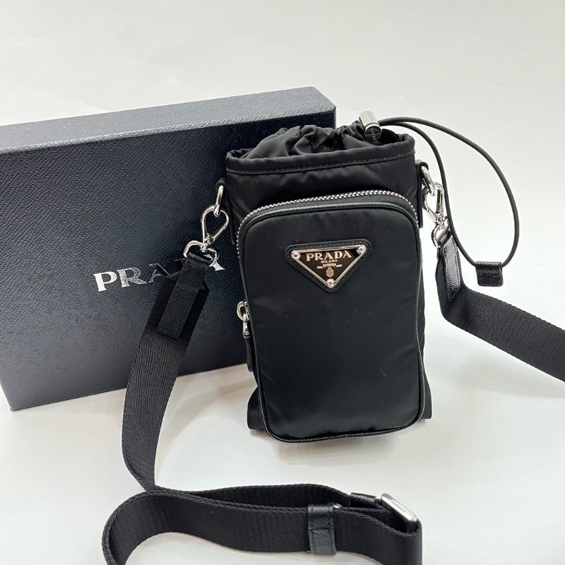 Prada 2ZH155 再生尼龍手機套/手機包 黑色-10