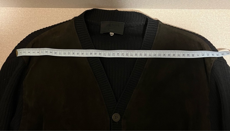 PRADA黑色麂皮羊毛開襟外套-8