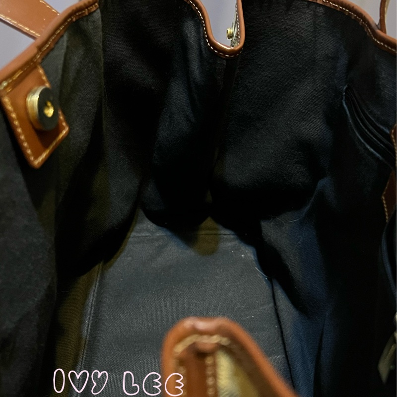 Burberry Haymarket 經典格紋馬圖 托特包 咖啡邊 大容量手提包 二手精品-6