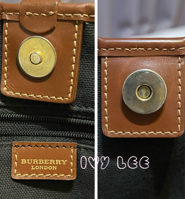 Burberry Haymarket 經典格紋馬圖 托特包 咖啡邊 大容量手提包 二手精品-18