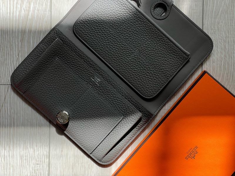 ｜愛馬仕｜經典 DOGON DUO 多用途錢包｜積雨雲灰-6