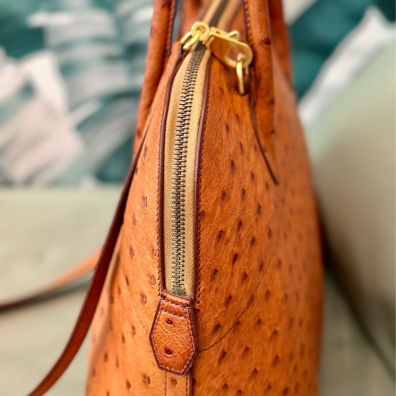 🔥下殺不用十萬🔥 Hermes 金棕鴕鳥皮bolide 35 稀有皮革 Cognac 愛馬仕 💓-15