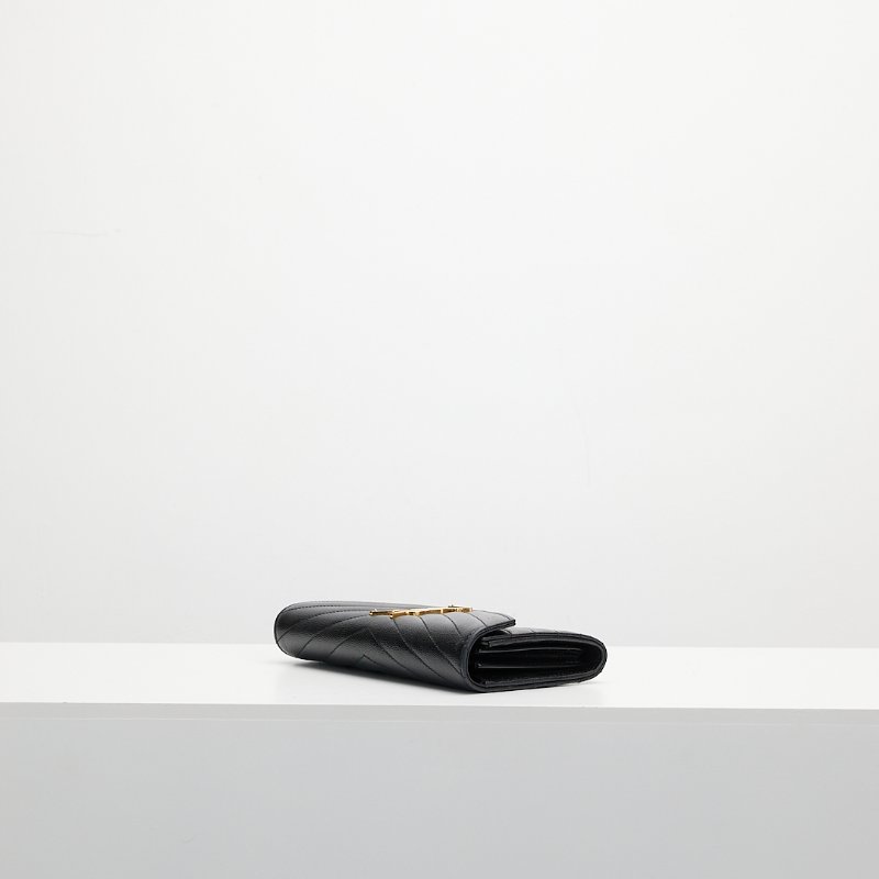 Ysl 信封長夾/黑金-6