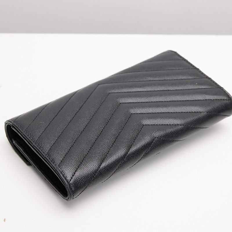 Ysl 信封長夾/黑金-8