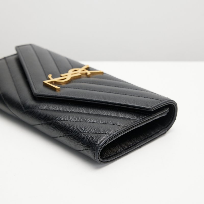 Ysl 信封長夾/黑金-10