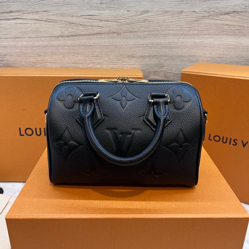 LV Speedy 20 芯片款 壓紋黑皮革-1