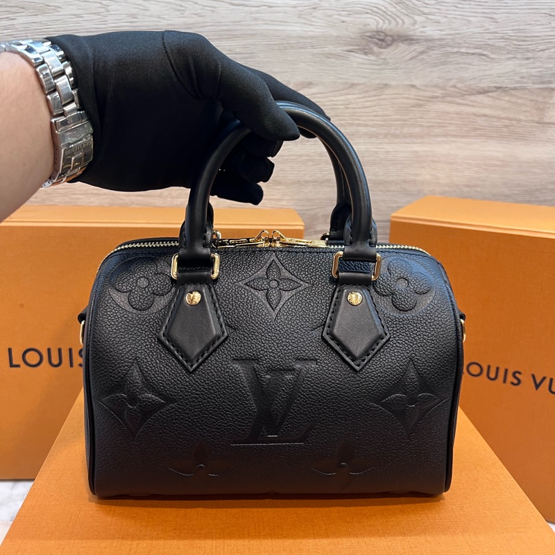 LV Speedy 20 芯片款 壓紋黑皮革-2