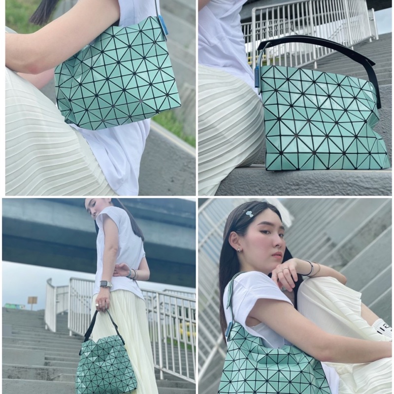 Bao Bao Issey Miyake🇯🇵 薄荷綠色幻彩弦月M新月包-7