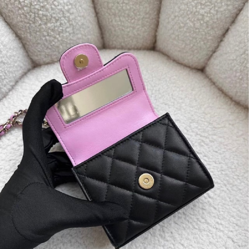 香奈兒黑粉配色手柄包-2