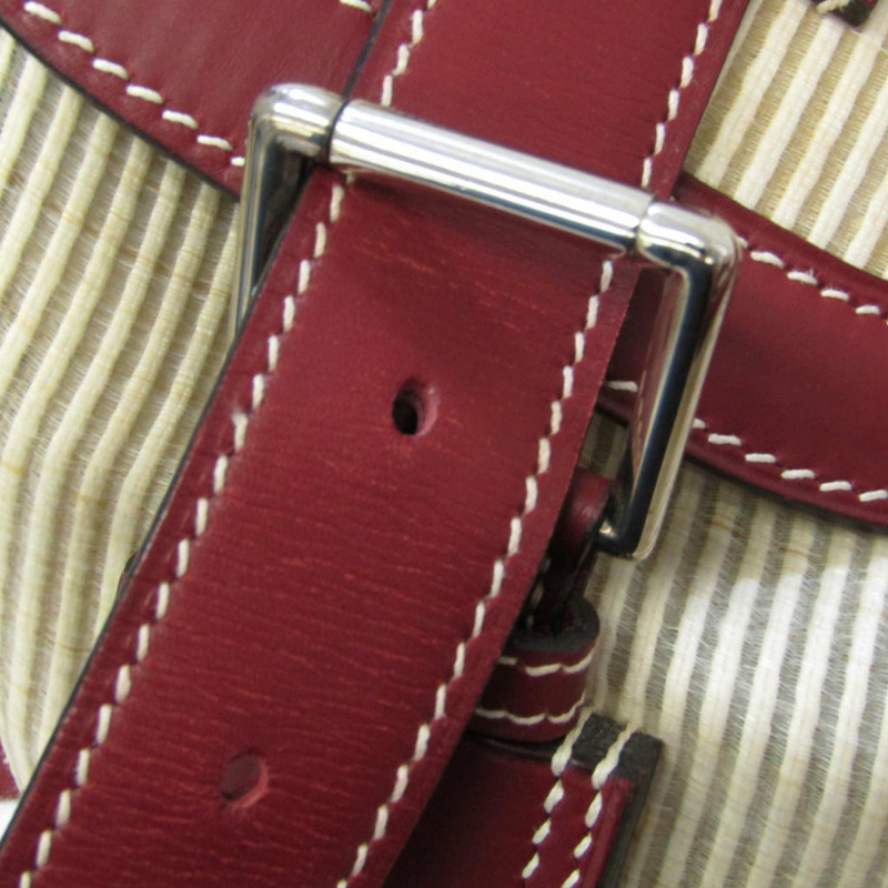 【日本直送】Hermes Drag Voyage 男士,女士 Crinoline,Gulliver 皮革波士頓包米色,Rouge H-10