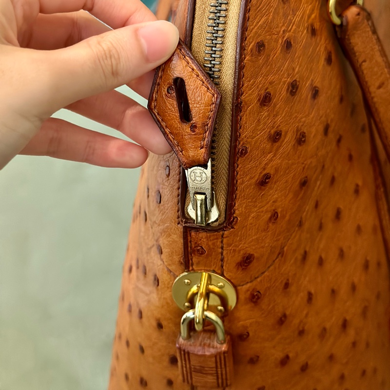 🔥秒殺價比手速🔥 Hermes 金棕鴕鳥皮bolide 35 稀有皮革 Cognac 愛馬仕 💓-8