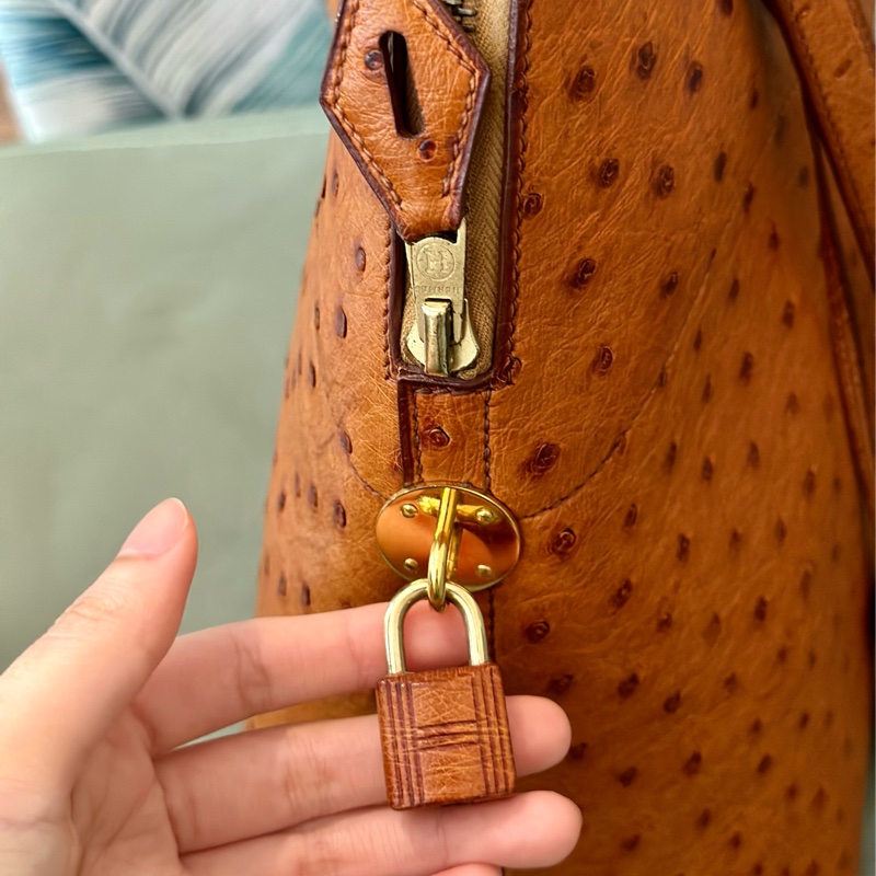 🔥秒殺價比手速🔥 Hermes 金棕鴕鳥皮bolide 35 稀有皮革 Cognac 愛馬仕 💓-9