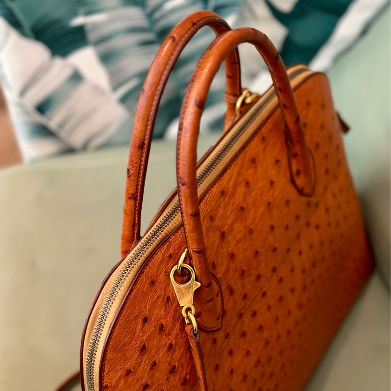 🔥秒殺價比手速🔥 Hermes 金棕鴕鳥皮bolide 35 稀有皮革 Cognac 愛馬仕 💓-22