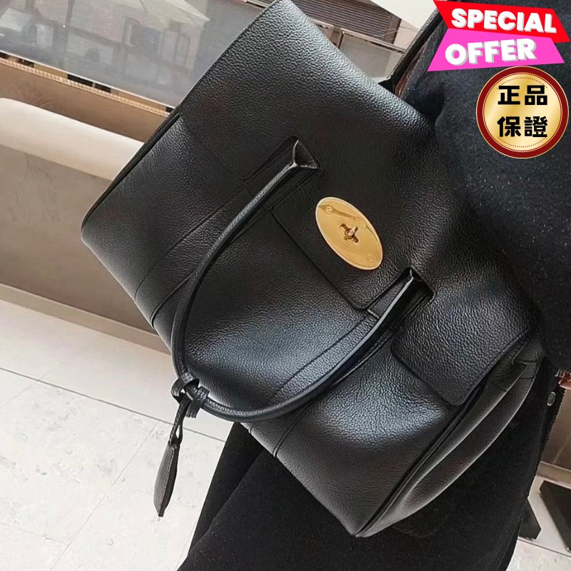 🎉新品好折扣✨Mulberry HH2873 小款經典粒面牛皮Bayswater 包 黑色-0