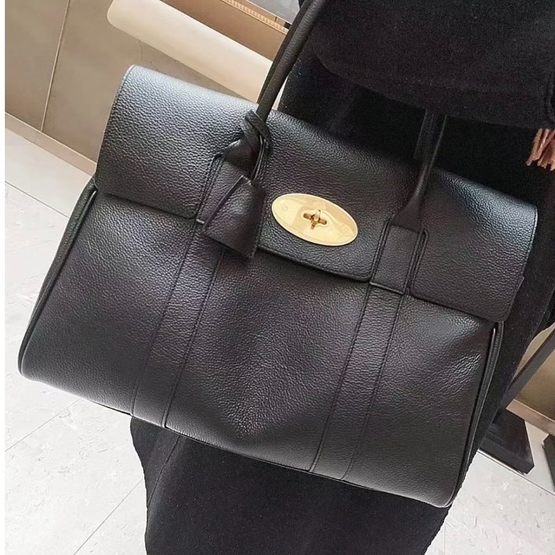 🎉新品好折扣✨Mulberry HH2873 小款經典粒面牛皮Bayswater 包 黑色-1