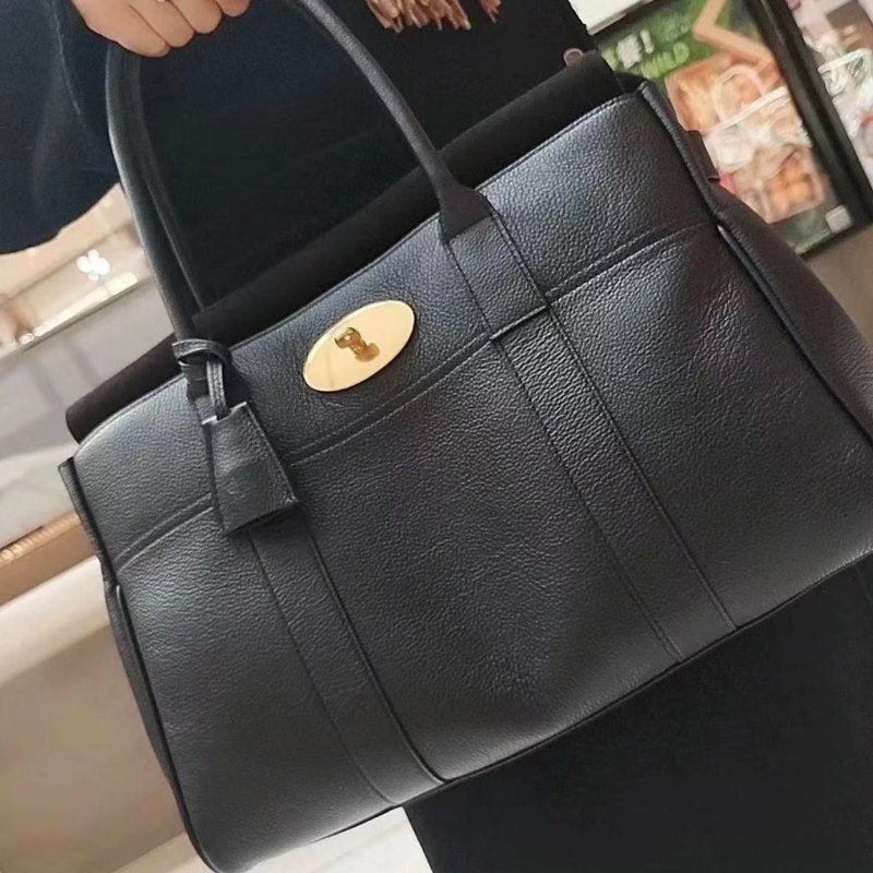 🎉新品好折扣✨Mulberry HH2873 小款經典粒面牛皮Bayswater 包 黑色-2