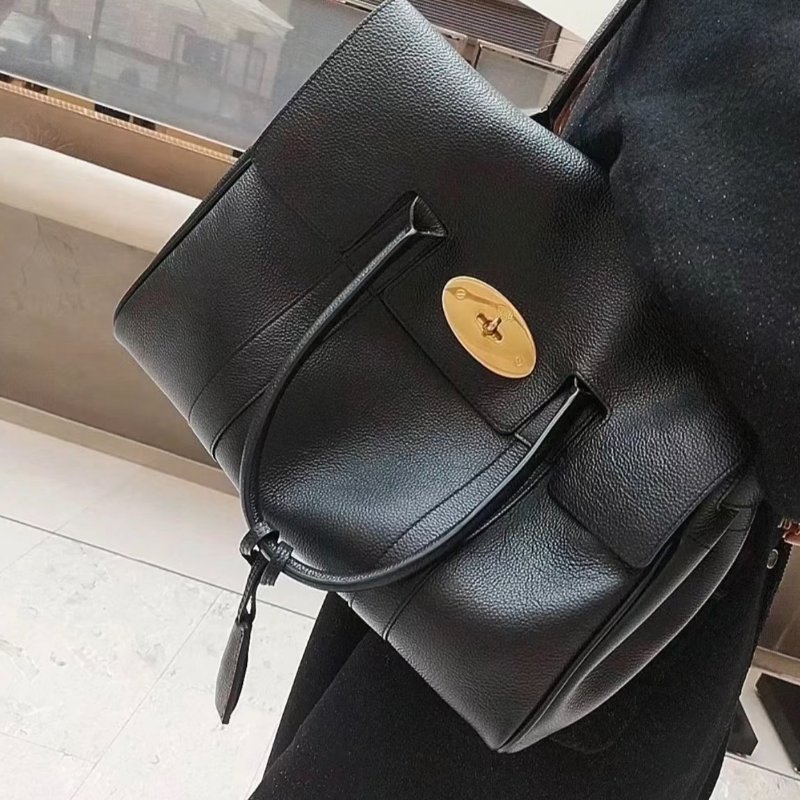 🎉新品好折扣✨Mulberry HH2873 小款經典粒面牛皮Bayswater 包 黑色-3
