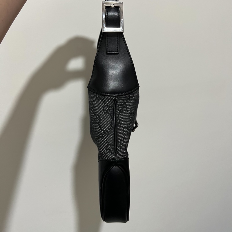 Gucci Jackie 絕版賈姬包經典款黑色緹花布 腋下包 肩背包-7