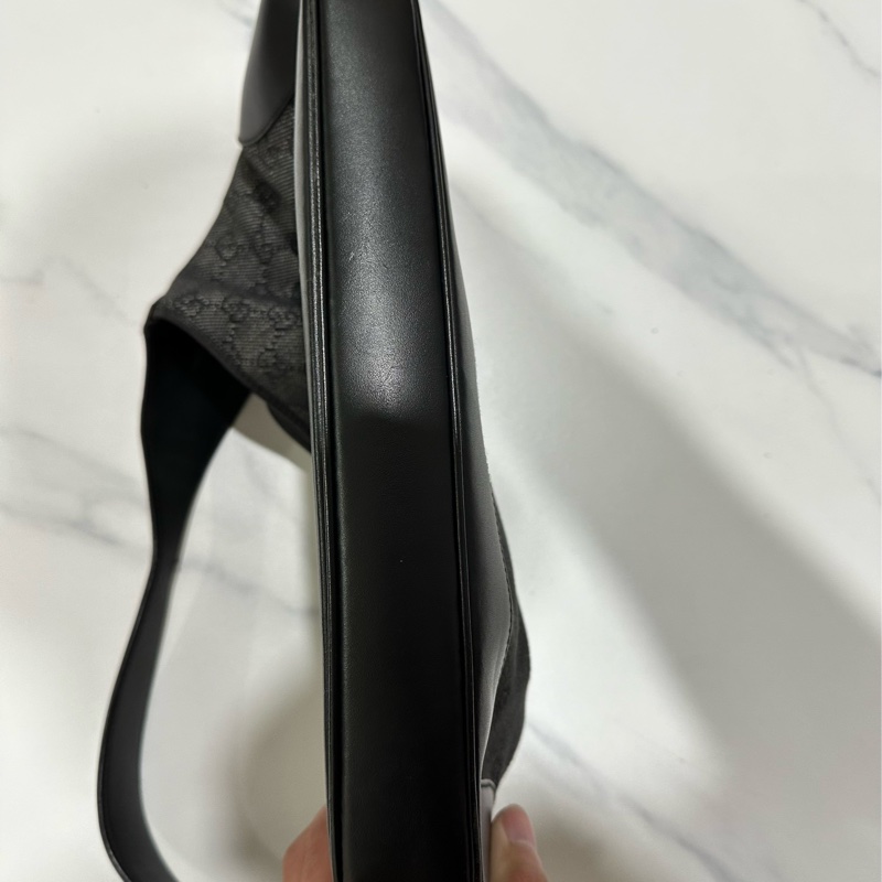 Gucci Jackie 絕版賈姬包經典款黑色緹花布 腋下包 肩背包-9