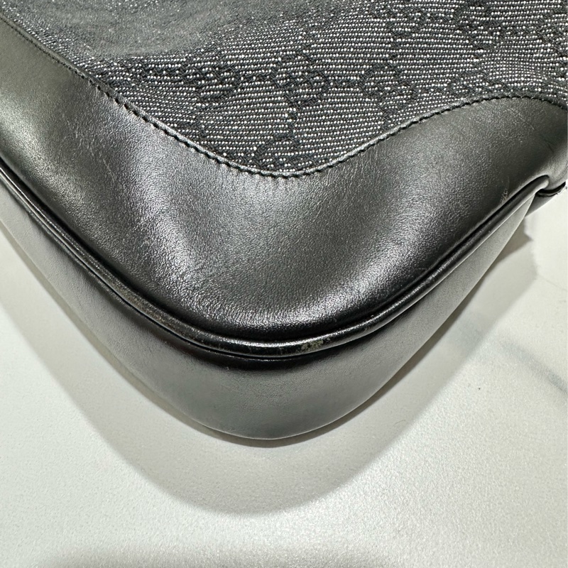 Gucci Jackie 絕版賈姬包經典款黑色緹花布 腋下包 肩背包-12