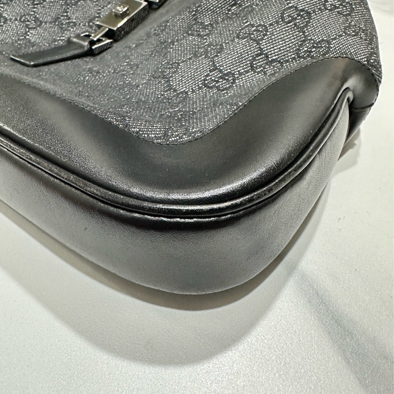 Gucci Jackie 絕版賈姬包經典款黑色緹花布 腋下包 肩背包-13