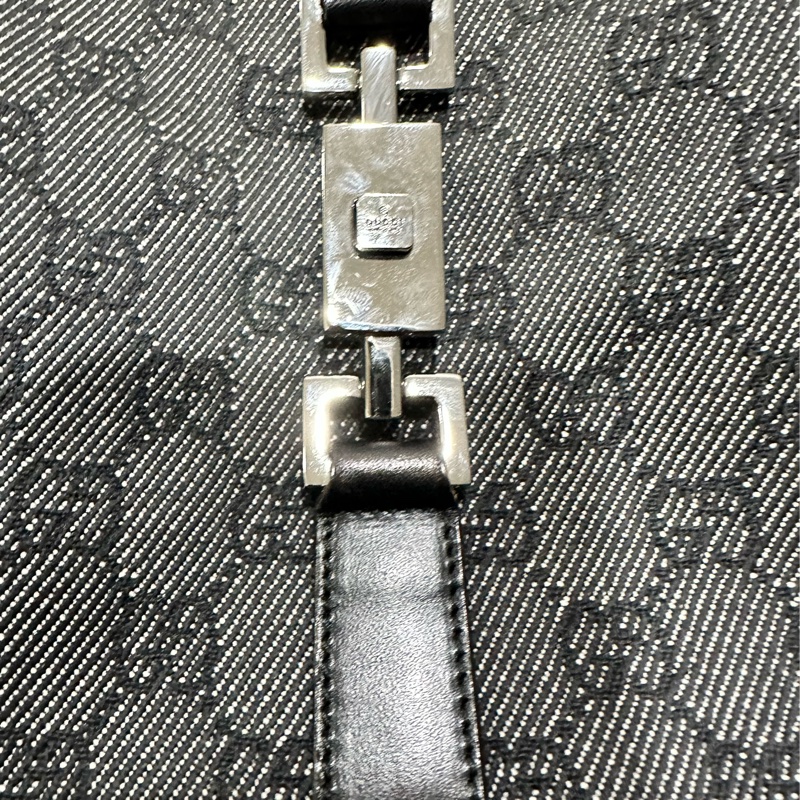 Gucci Jackie 絕版賈姬包經典款黑色緹花布 腋下包 肩背包-17