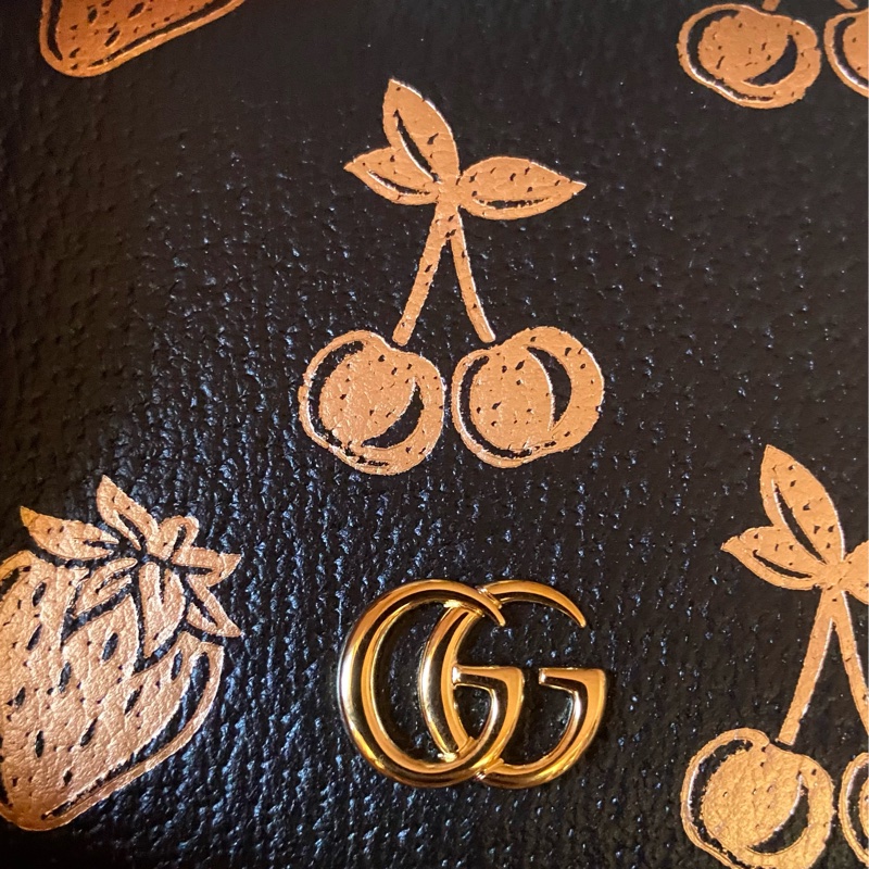 👛 Gucci 2023限定款水果對開扣式短夾 全新-1