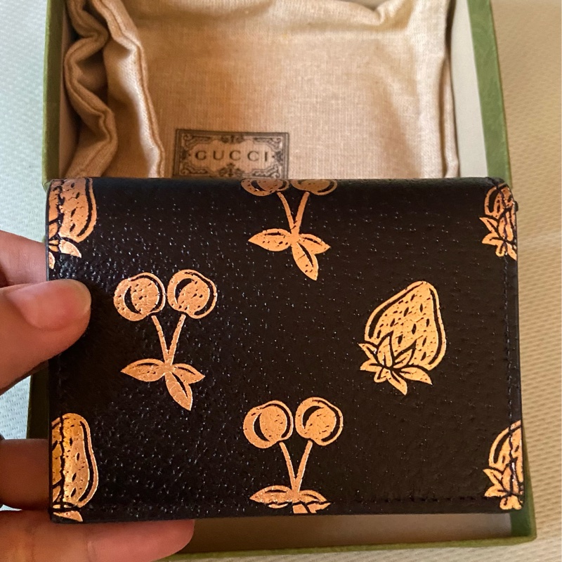 👛 Gucci 2023限定款水果對開扣式短夾 全新-5