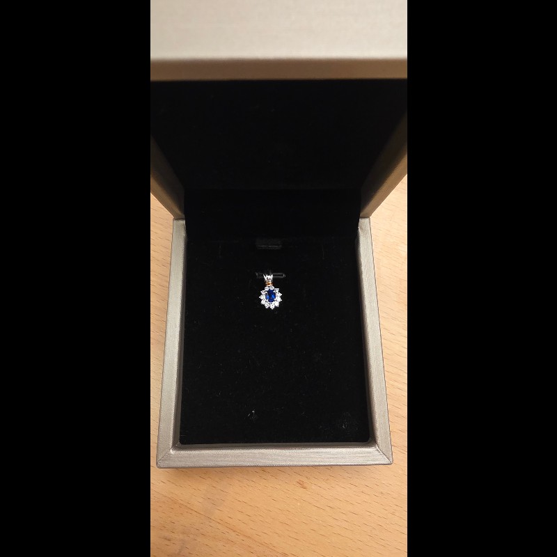 天然藍寶石鑽墜-8