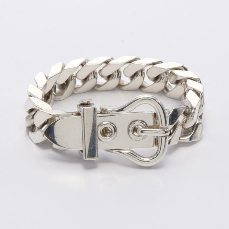 【日本直送】 HERMES 愛馬仕 書 樂 意甲 通用汽車 手鐲 SV925 銀-0