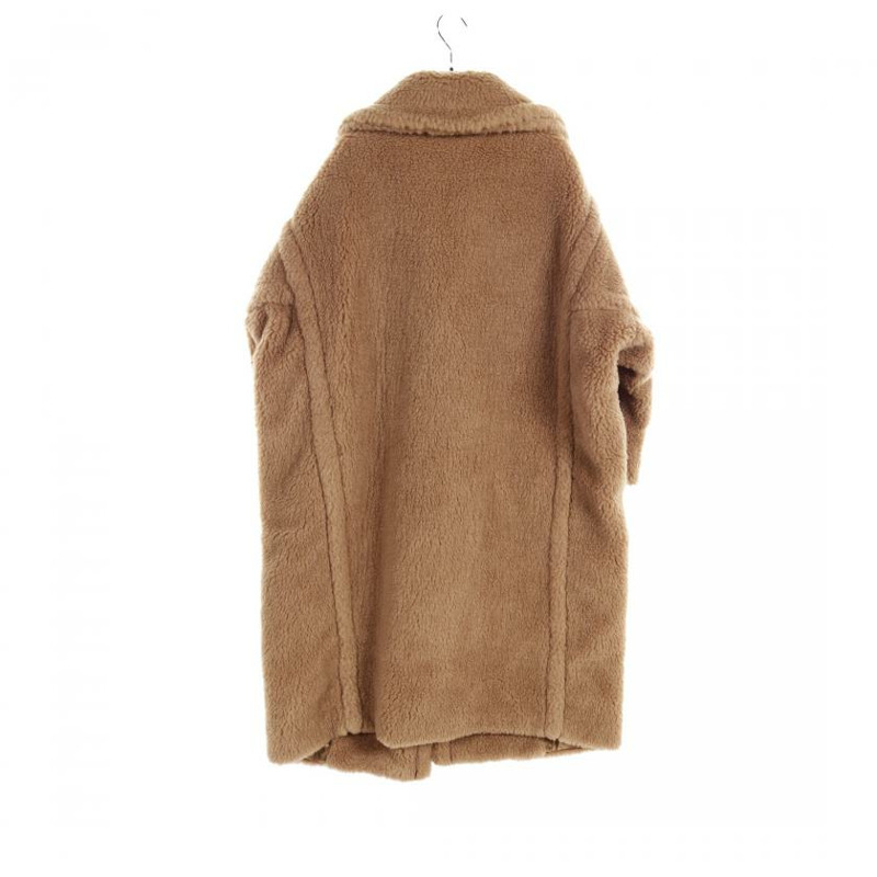 【日本直送】 Max Mara 最大限度 瑪拉 泰迪熊 熊 圖示 外套 駱駝 頭髮 絲綢 光 棕色的-1