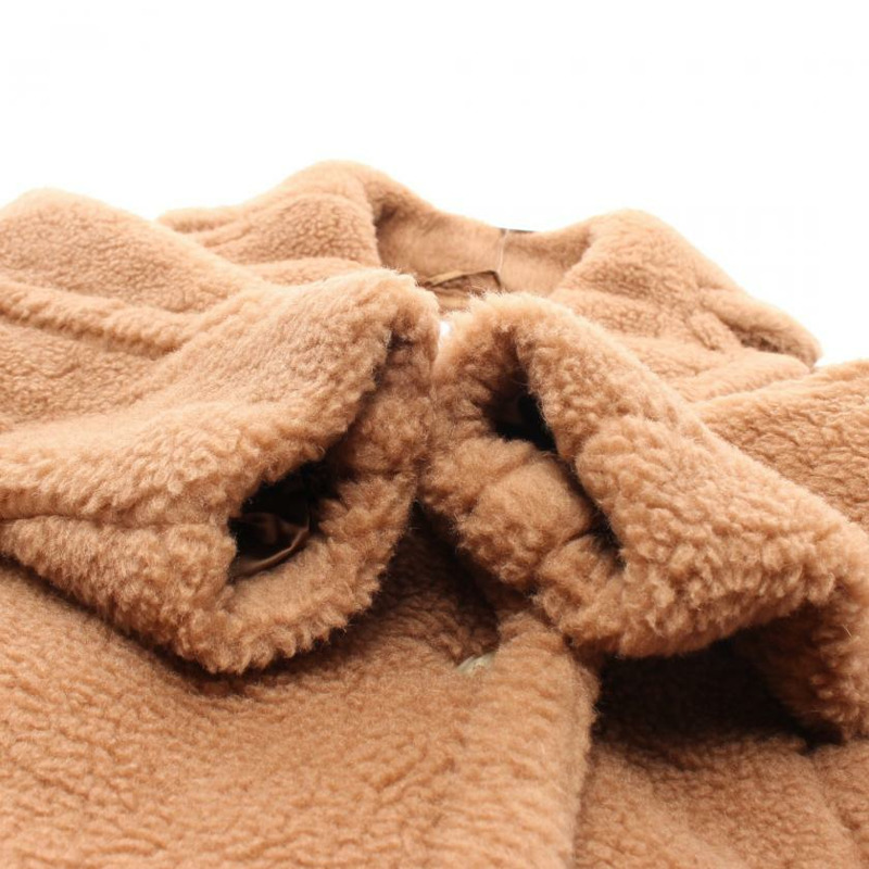 【日本直送】 Max Mara 最大限度 瑪拉 泰迪熊 熊 圖示 外套 駱駝 頭髮 絲綢 光 棕色的-5