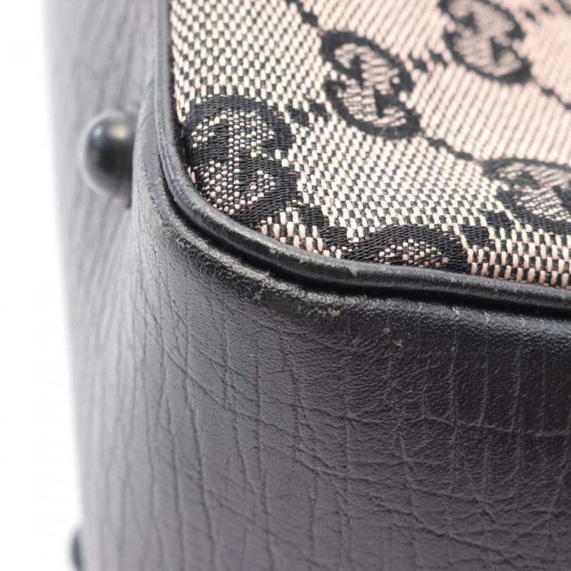 【日本直送】 GUCCI GUCCI 竹節 GG帆布 肩包 帆布托特包 真皮 米粉紅色 黑色-6