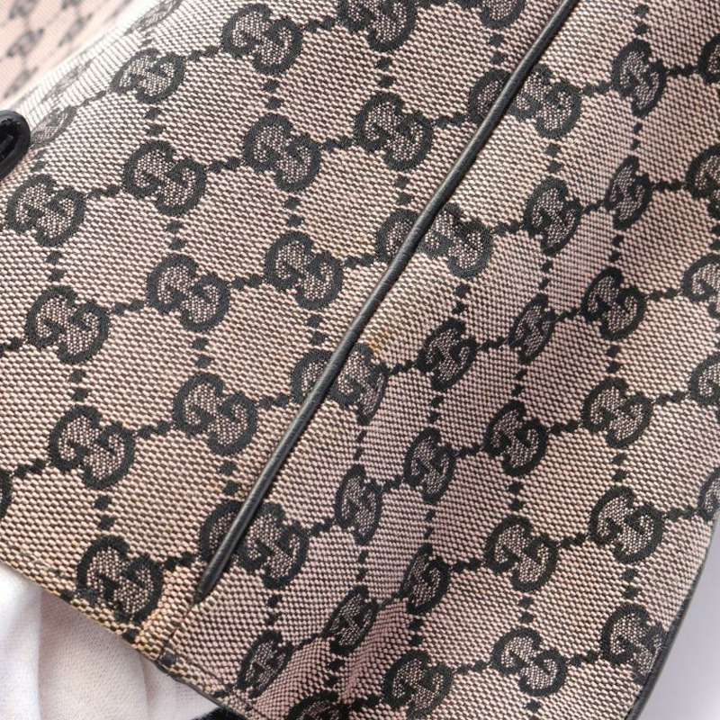 【日本直送】 GUCCI GUCCI 竹節 GG帆布 肩包 帆布托特包 真皮 米粉紅色 黑色-8