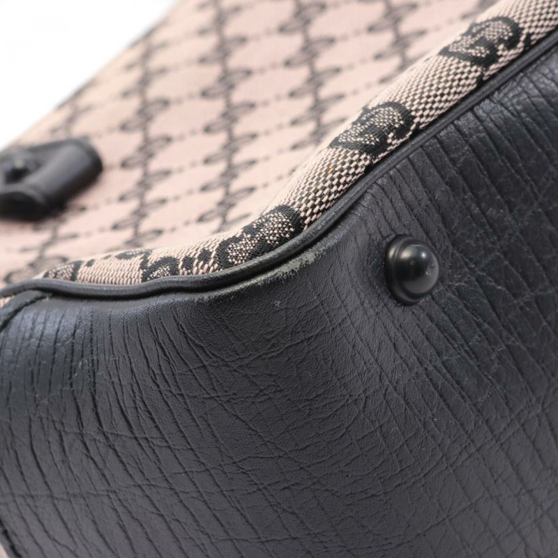 【日本直送】 GUCCI GUCCI 竹節 GG帆布 肩包 帆布托特包 真皮 米粉紅色 黑色-9