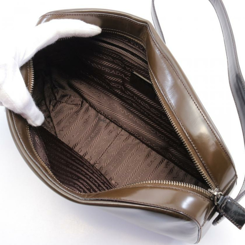 【日本直送】 PRADA PRADA 真皮單肩包 黑色 棕灰色 漸變 Logo-2