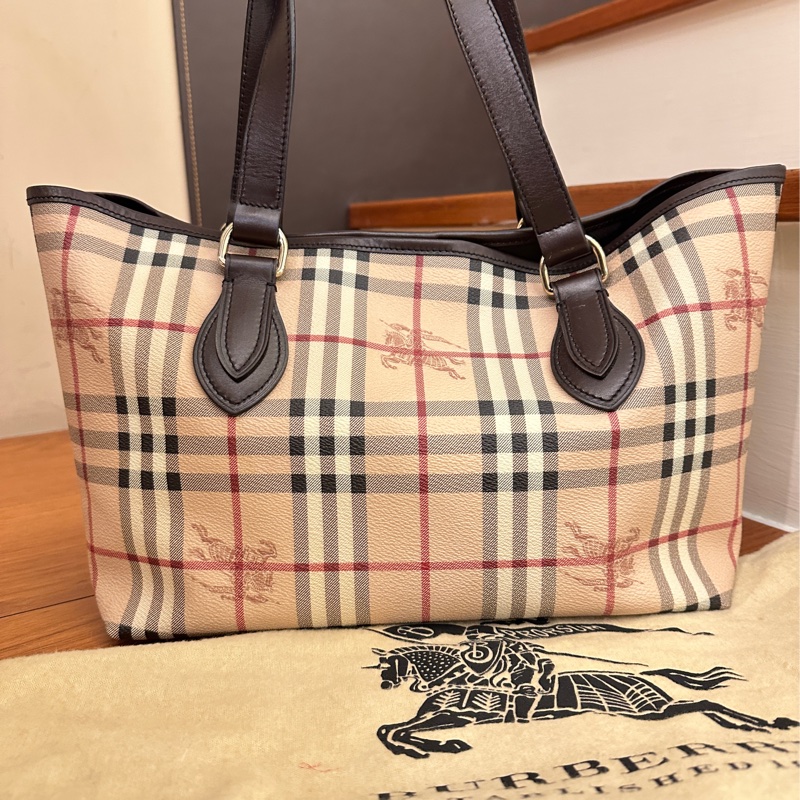 BURBERRY 戰馬格紋PVC托特包-0