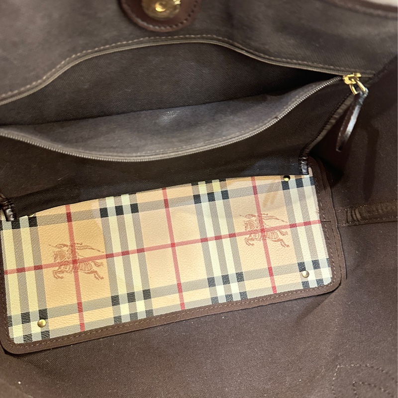 BURBERRY 戰馬格紋PVC托特包-6