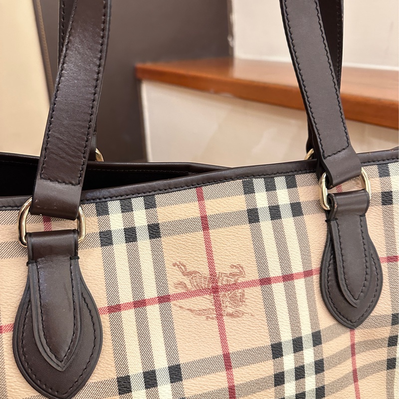 BURBERRY 戰馬格紋PVC托特包-13