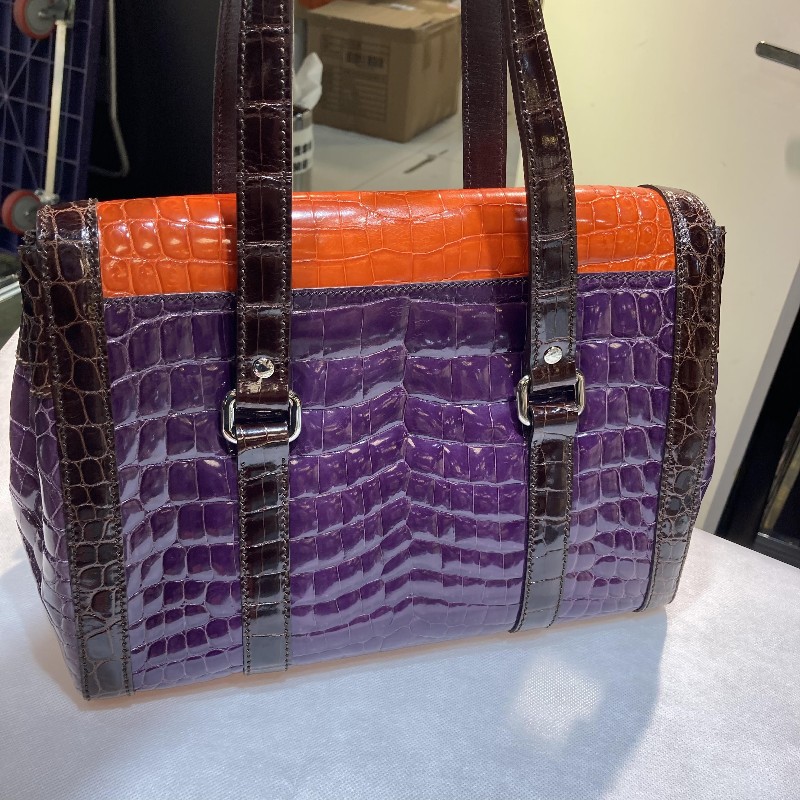 ☆PRADA☆ 珍稀三色鱷魚皮手提包 優惠價格釋出-6
