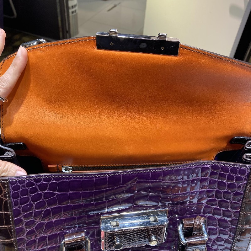 ☆PRADA☆ 珍稀三色鱷魚皮手提包 優惠價格釋出-7