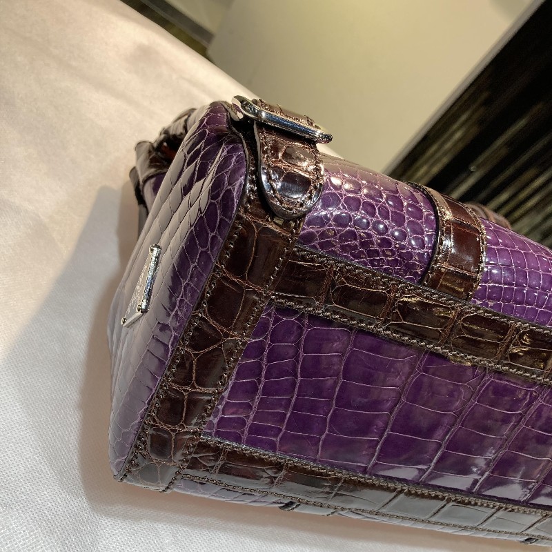 ☆PRADA☆ 珍稀三色鱷魚皮手提包 優惠價格釋出-12