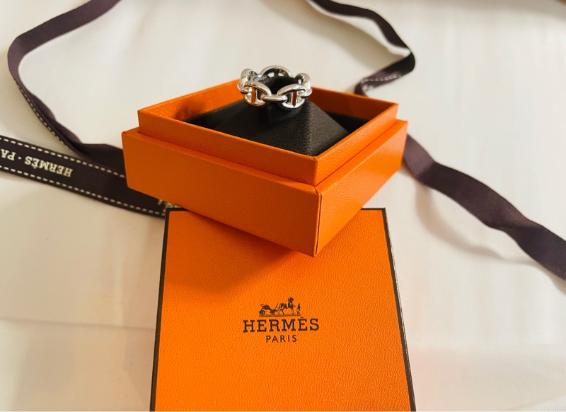 🌟全新 🐎Hermes 925 銀飾豬鼻戒指💍-6