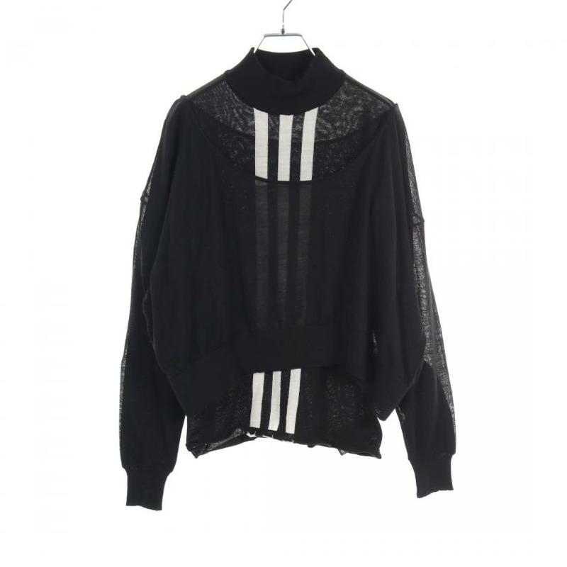 【日本直送】 Y-3 Y-3 瓦 針織 莊稼 斯威特 針織 羊毛 黑色的 白色的-0